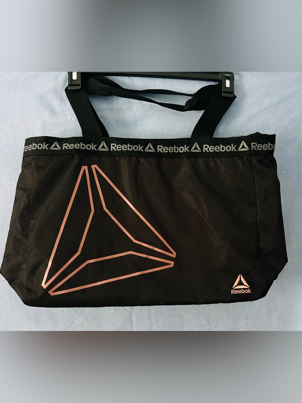 Reebok Bijou Tote Bag Black &  Rose Gold Logo Accents